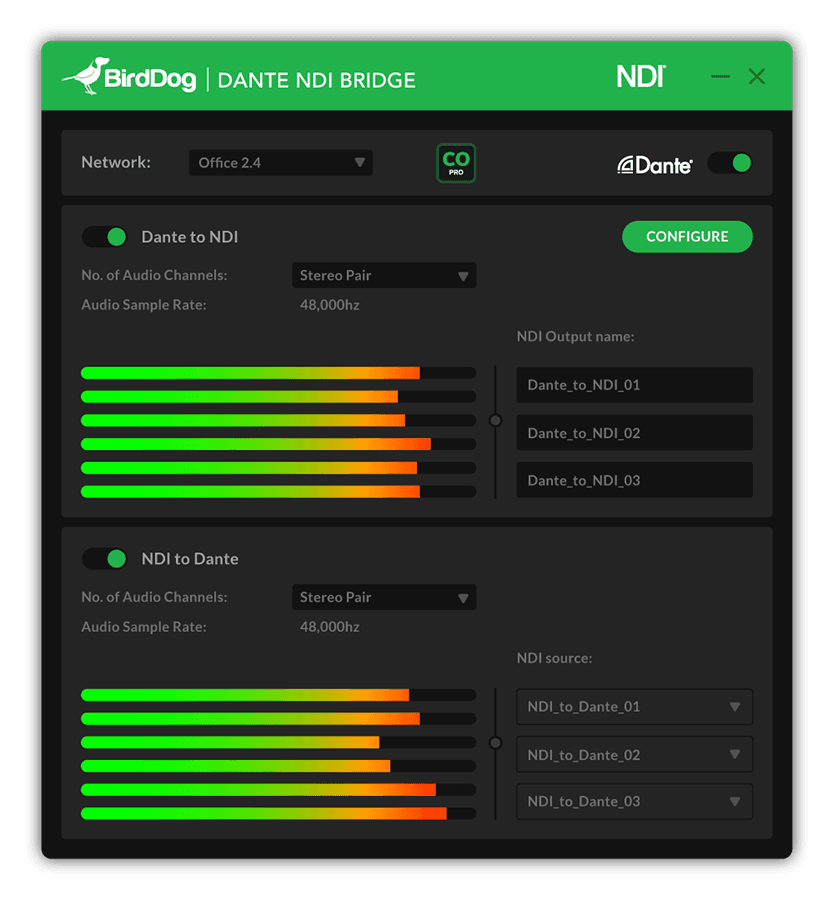 Dante NDI Bridge - Audio Integration for NDI Workflows product image