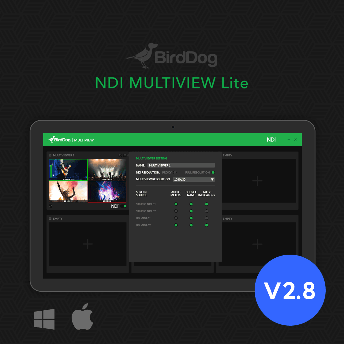NDI Multiview Lite - NDI Multiview Monitoring Software product image