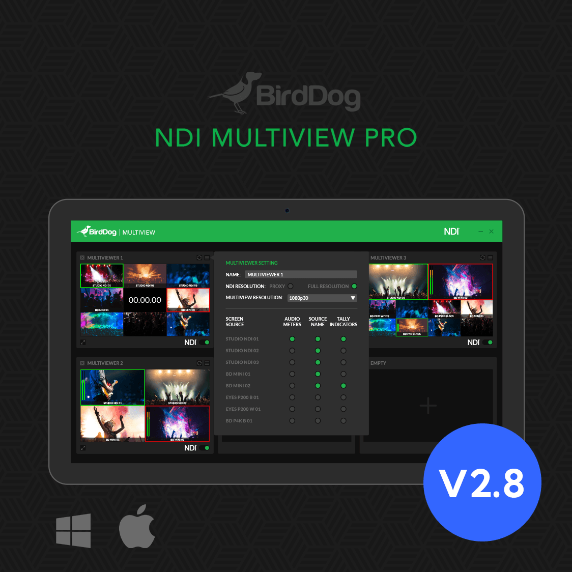 NDI Multiview Pro - NDI Multi-Source Monitoring & Multiview Software product image